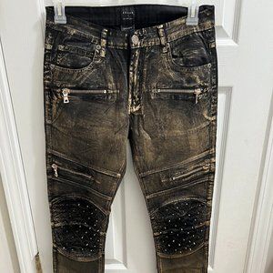 Krome New York Men's Black Gold Jeans